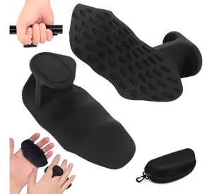 Ergonomic Silicone Barbell Grips with Portable Storage Box Anti-Slip Weight Lifting Pads for Deadlift Dumbbell Training Men Women Black High-Elastic Silicone Durable Easy to Clean Callus Textured Natural figure straps upgraded