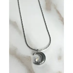 Crescent moon SLV necklace