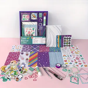 Aesthetic DIY Journaling Kit for Girls, 70-Page Scrapbook Set with 3D Stickers, Washi Tape & Frames, Ultimate Stationery Gift Box for DIY Lovers, Trendy Scrapbooking Supplies for Journaling & Art Projects