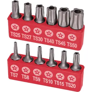 12Pc 5-Point Tamper-Proof Security Torx Driver Bit Set TS7 to TS50 Multifunction Damage and Shear Resistant Torque Kit