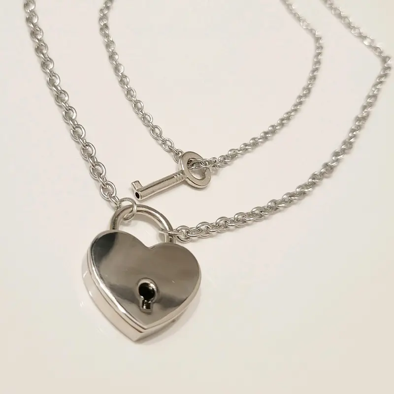padlock heart necklace - TikTok Shop