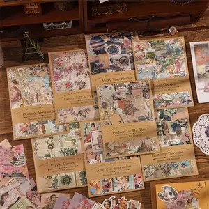 Vintage Diary Decoration DIY Sticker Set, Scrapbook Journal Craft Paper Stickers, Retro Style Planner Accessories, Perfect for Creative Projects