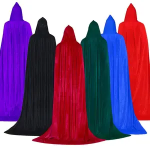 Solid Color Hooded Cape, 150cm/170cm Long Hooded Cape, Role Playing Costume Accessories for Party, Cosplay, Costume Party, Womenswear