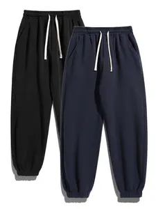 Men's Solid Drawstring Waist Thermal Lined Soft Comfy Sweatpants, Casual Comfy Regular Fit Jogger Pants for Fall & Winter, Men's Trousers for Daily Wear