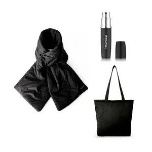 Youzey Jetsetter Travel Puffy Scarf, Tote Bag& Travalo Set