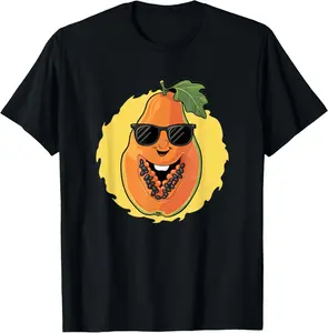 100% Cotton Summer Fruit Papaya Sunglass Papaya Fruit Papaya Lover T-Shirt