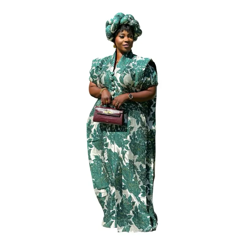 Chioma Luxury Brocade boubou with Turban for Rich aunties