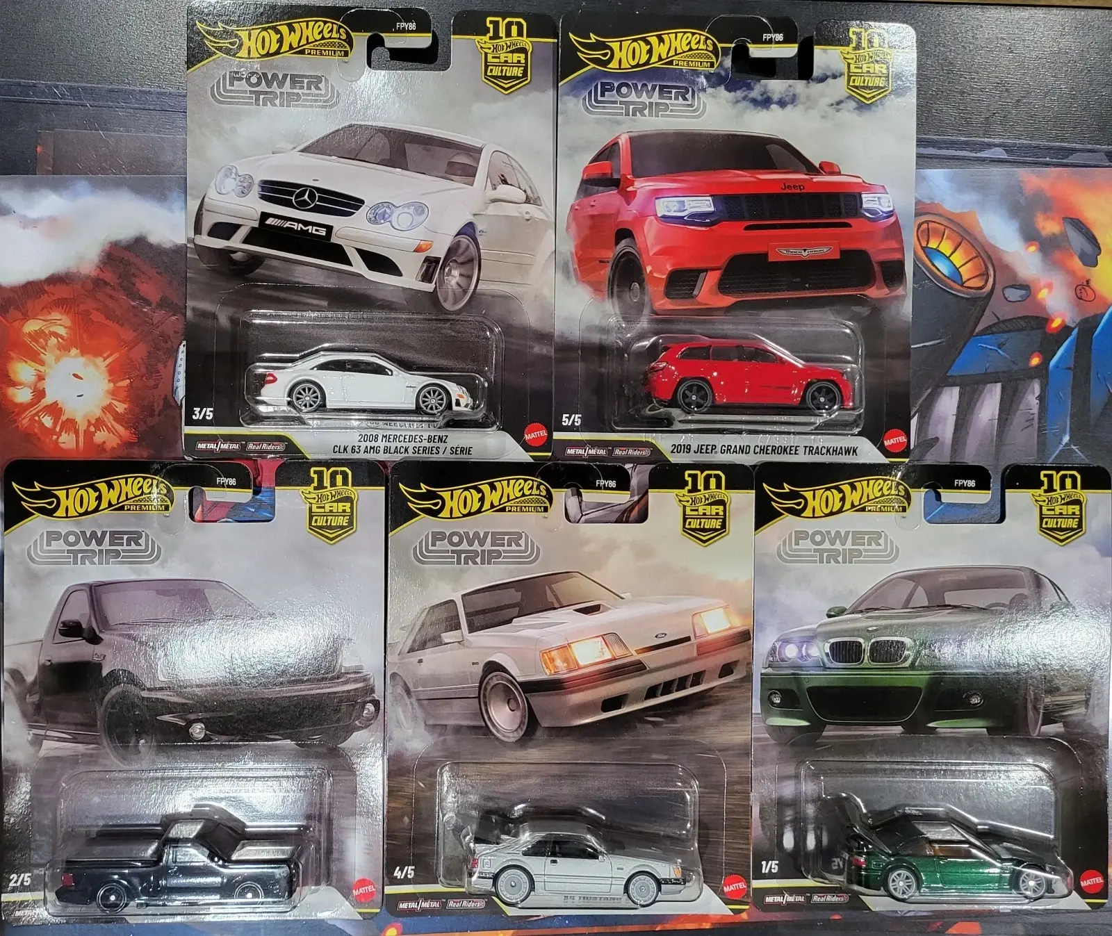 Hot Wheels Car Culture 2026 Mix 3 Power Trip 1/64 Scale Vehicles Case of 5