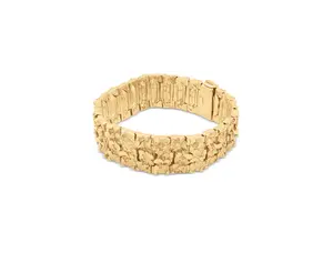 Large Gold Nugget Bracelet 14k Heavy Gold Plated 22mm Durable Long-Lasting Finish Lifetime Replacement Garauntee