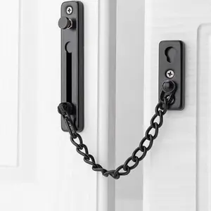 1pc Door Chain Lock Security Chain Guard Spring Anti Theft Press Heavy Duty Polished Latch Screw Guard Accessories