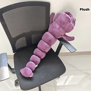 [Halloween Easter Christmas] 75Cm/29.53In Cursed Spirit Plush Purple Worm Animal Stuffed Plush Doll Decorate Room Horror Dreadful Worm Doll for Halloween Easter Christmas Valentine's Birthday Gift