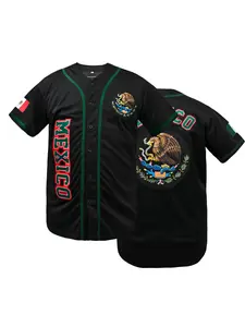 Men's Mexico Stitched Baseball Jersey,Eagle Mexico Baseball Button Down Jersey Shirts, Mexican Flag Baseball Shirts Unisex Sports Shirt, Sports Top