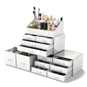 Readaeer Makeup Cosmetic Organizer Storage Drawers Display Boxes Case with 12 Drawers (White) READAEER