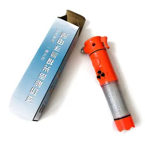 Multifunctional Sound and Light Alarm Flashlight Car Escape Window Breaker Safety Self-Rescue Hammer Firefighting Flashlight 6-in-1