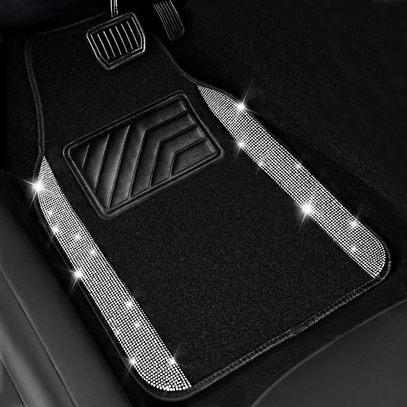 CAR PASS Bling Diamond Car Floor Mats,Shining Rhinestone Carpet Sparkly Glitter Anti-Slip Waterproof Universal Fit SUV,Sedan,Van,Cute Girl Women,4pcs CAR PASS Bling Diamond Car Floor Mats,Shining Rhinestone Carpet Sparkly Glitter Anti-Slip Waterproof Universal Fit SUV,Sedan,Van,Cute Girl Women,4pcs