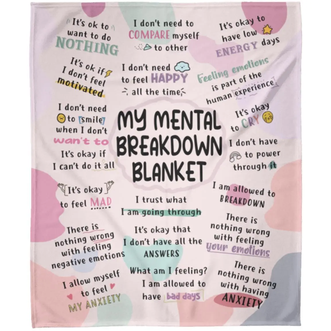 CubeBik My Mental Breakdown Blanket - Mental Health Inspirational Gifts for Women Men