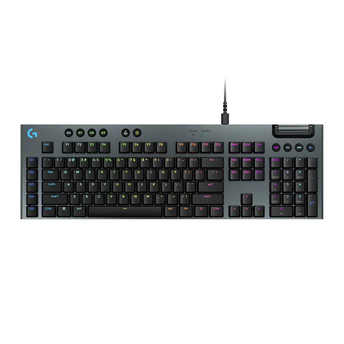 Logitech G915 X Low-Profile Wired Mechanical Gaming Keyboard, Double-Shot PBT Keycaps, Fully Programmable Keys, RGB Lighting, Aluminum Finish, GL Brown Tactile Switches - PC/Mac