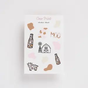 Cow Print Sticker Sheet for Journal Planner Decoration High Quality Adhesive Stickers