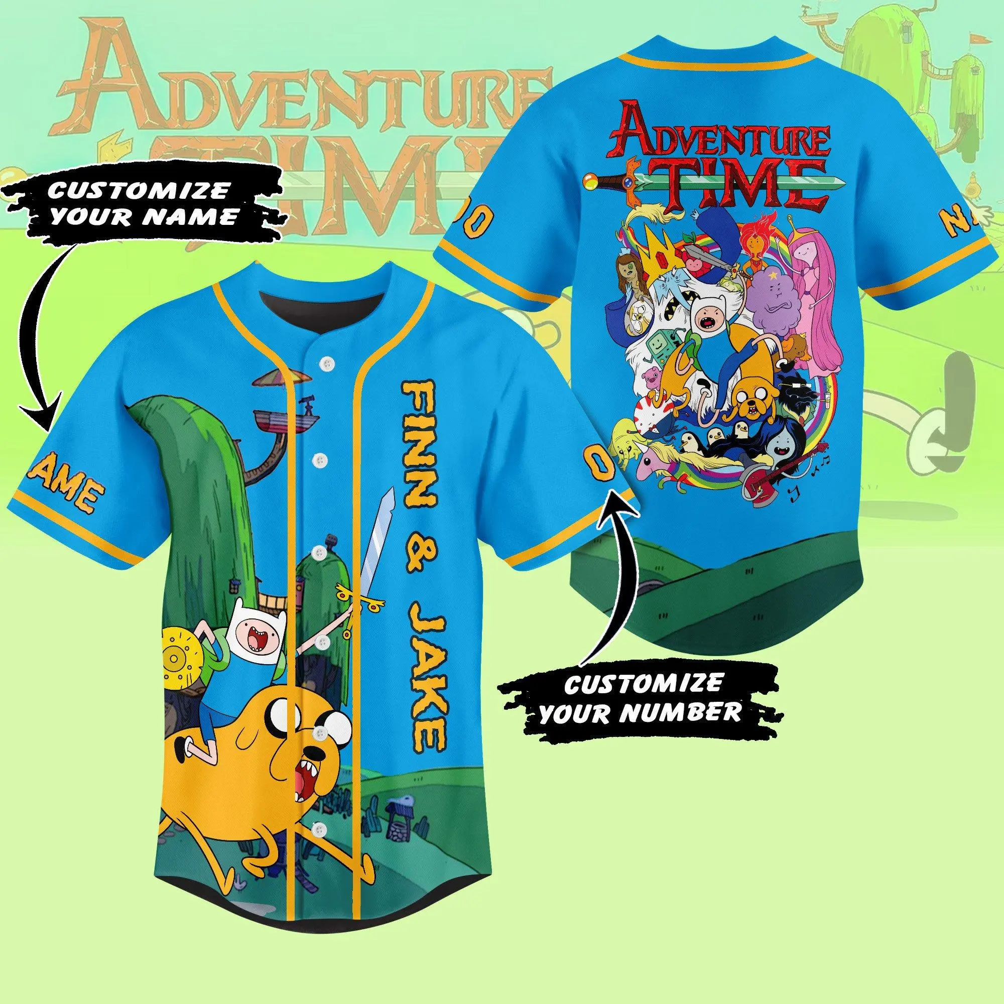 Adventure Time Baseball Jersey For Fans, Funny Baseball Jerseys