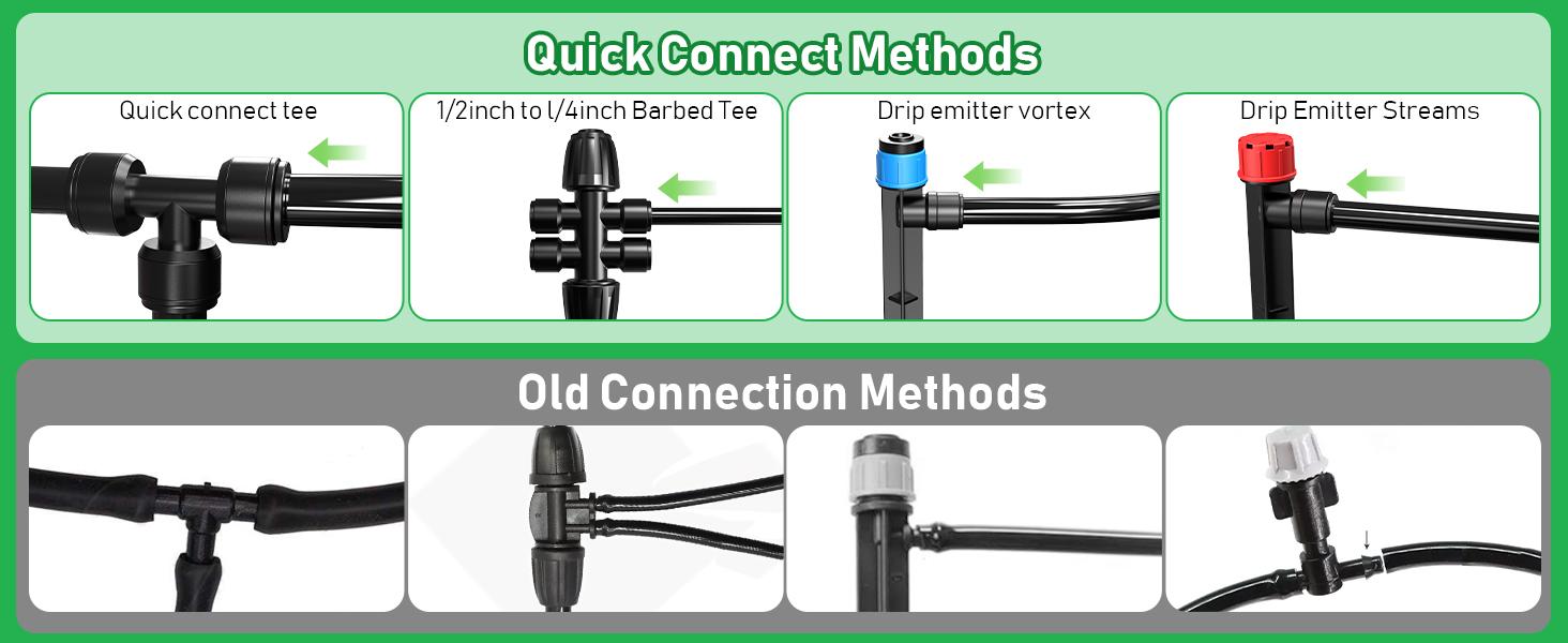 246FT Drip Irrigation System, Automatic Drip Irrigation Kit with 1/2" Main Tube & 1/4" Branch Tubing, Adjustable Drip Emitters, Garden Watering System for Flower Bed, Raised Beds, Lawn, Greenhouses