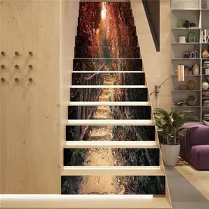 Stair Pattern Stair Sticker, Waterproof Wall Decal, Removable Wall Sticker for Home Stair Decor