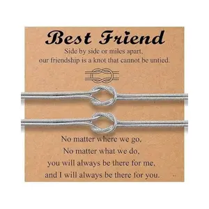 2pcs/set Couple Matching Love Knot Bracelets - Pinky Promise Soulmate Jewelry Gift for Men & Women, Valentine's Day Party Gift (Festive & Party Supplies)