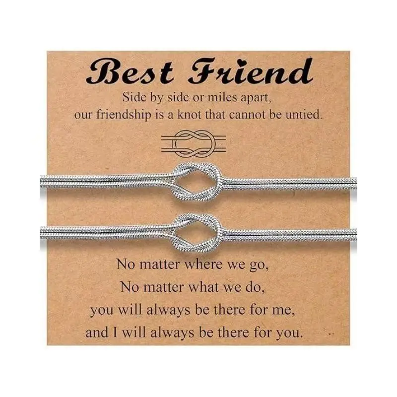 2pcs/Set Couple Matching Love Knot Infinity Bracelets - Bracelet for Couples, Men & Women Jewelry, Boyfriend/Girlfriend Birthday Anniversary Valentine's Day Festive & Party Supplies Gift