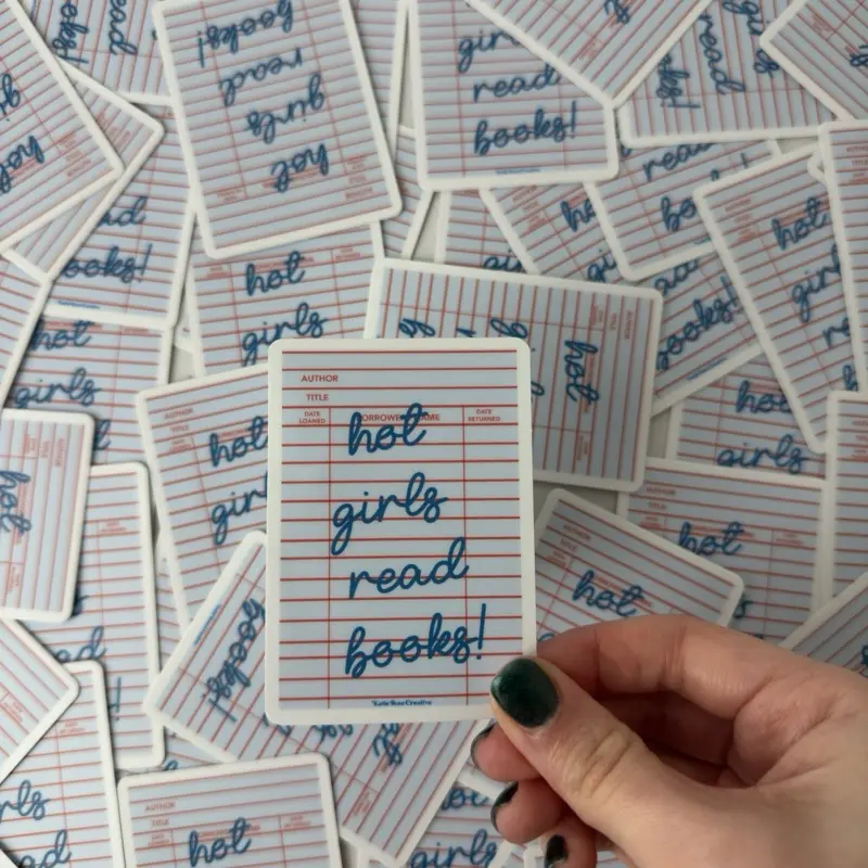 hot girls read books! library card kindle sticker | booktok
