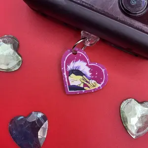 C port Phone Plug JJK Gojo Heart Charm Anime