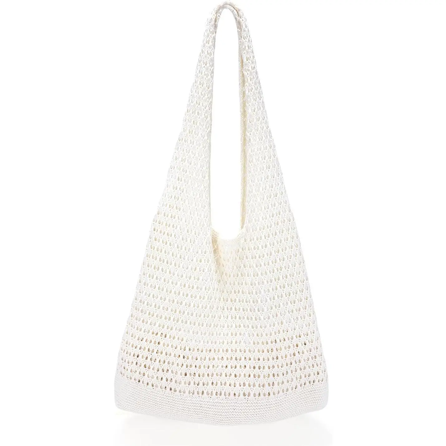 BIGWIG Women's Lightweight Polyester Mesh Crochet Tote Bag - Fashionable Bohemian Hobo Shoulder Purse, Casual Shopping, Summer Beach Use, Fashionable Shopping Purse, Bags For Women, Tote Bags