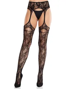 Bloom Net Garter Belt Stockings