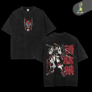 Astray Red Frame Inspired Graphic T Shirt, Oversized Vintage Wash Tee, Heavy Cotton Drop, New Arrival for Mecha Anime and Gundam Fans, Bold Streetwear for Collectors and Otaku Fashion Lovers