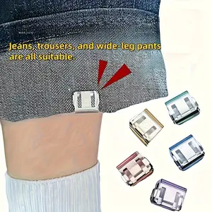 Waterproof Portable Invisible Secure Pant Leg Clip, Hidden Button Loop, Prevents Pants From Sliding, No Sewing Needed, for Jeans and Casual Pants
