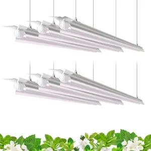 Barrina T8 Plant Grow Light, 252W(6 x 42W), Full Spectrum, Linkable Design, V-Shape with Reflector Combo, Pinkish White, 6 Packs