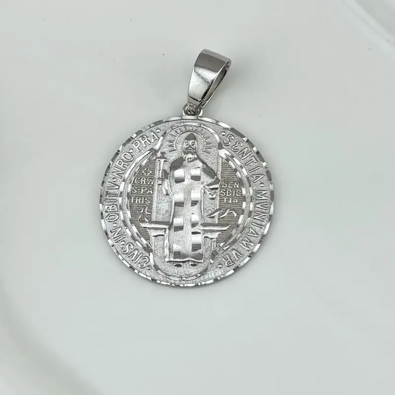 St Benedict pendant big medallion silver 925