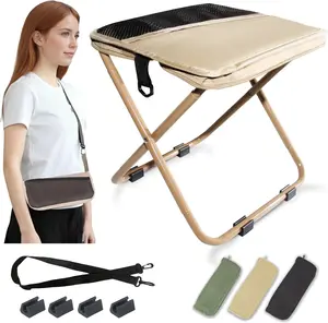 Portable Folding Chair for Outdoors - Heavy-Duty, Compact Ultralight Collapsible Stool for Adults, Ideal for Camping, Fishing, Backpacking, Khaki