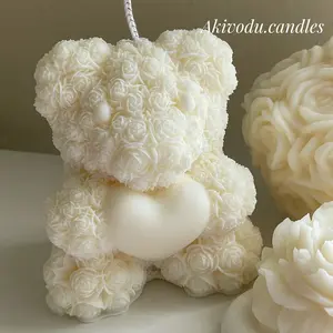 Rose Bear Candle