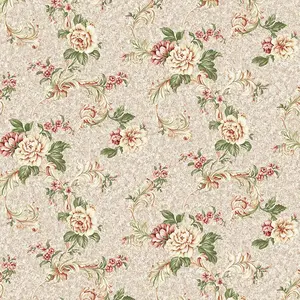 Vintage Peel-And-Stick Floral Wallpaper, Bohemian Style, / Flower and Leaf Pattern, Removable Self-Adhesive, 45cmx300cm, Vinyl