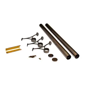 Outwater 6' Bar Foot Rail Kit - Complete Undercounter Mount Hardware and Tubing, Antique Brass Finish