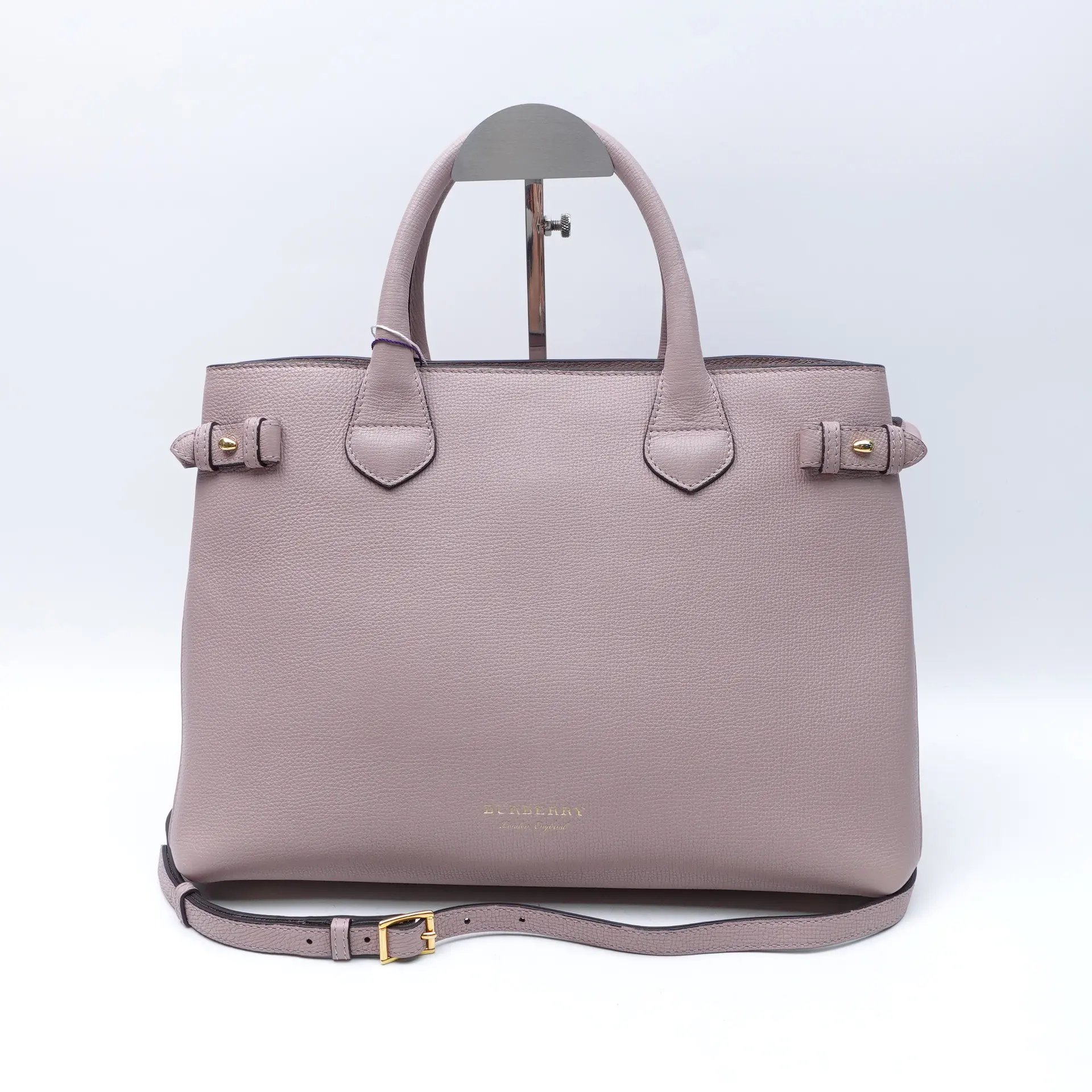 Pre-owned BURBERRY Calfskin Shoulder Bags Banner Pink Leather Shoulder Bag T10426302
