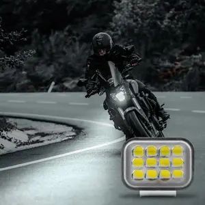 Motorcycle LED Light, Multipurpose 12-LED Light Bulb, Motorcycle Headlight, Warning Light, Fog Light, Driving Light, Motorcycle Lighting Accessories