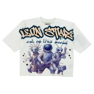 PAPERCUT | NEON STARS GRAPHIC CROPPED TEE - WHITE