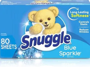 Snuggle Blue Sparkle Super Fresh Dryer Fabric Softener Sheets 84 Count Long Lasting Softness Controls Static Reduces Wrinkles Household Cleaner