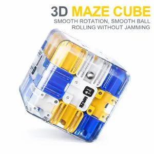 3D Maze Ball Puzzle Cube, Plastic Brain Teaser with Smooth Rotation, Unisex Brain Game for Ages 6+, 360° Rotatable Focus & Coordination Toy, Stress Relief Fidget Item, Party Bag Gift for Kids