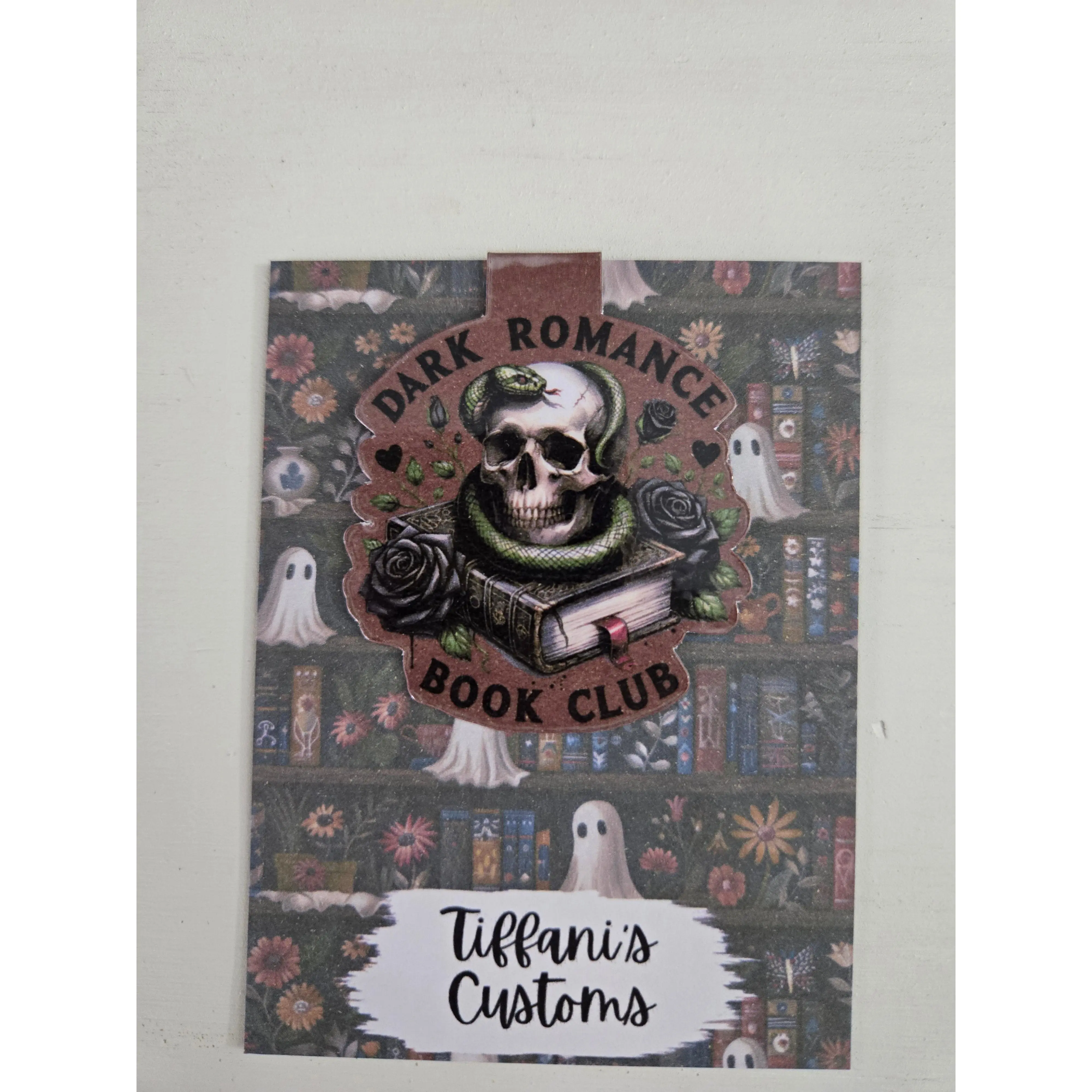 Dark Romance Book Club Skull Snake - Magnetic Bookmark