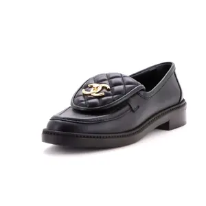 Pre-owned Chanel Women's CC Loafers Quilted Leather by Rebag