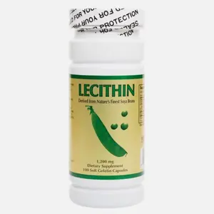 Lecithin 1,200 mg from Non-GMO Soy – High Potency Phospholipids with Choline – Supports Brain, Liver & Heart Health – 100 Capsules
