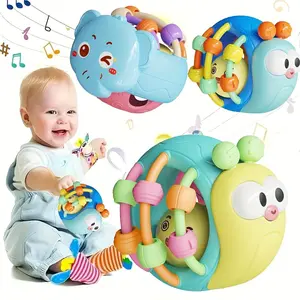 1pc Baby ball toy snail ball grip hand ball baby hand rattle bed bell