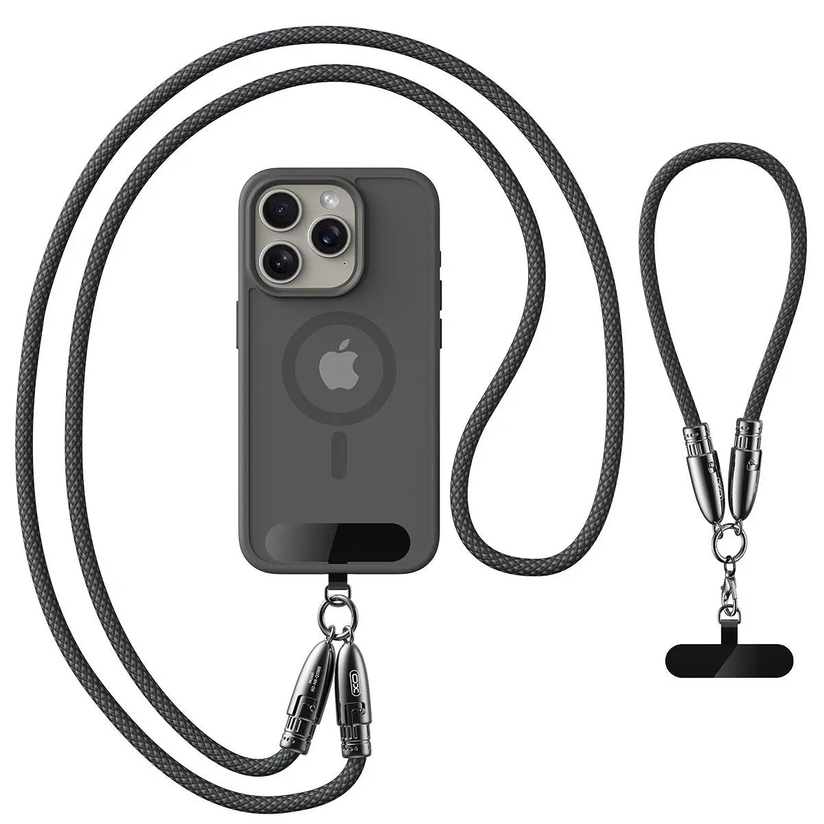 USB C to USB C Cable,Phone Lanyard, Black 7.8inch and 47.8inch 2-Pack 60W, Dual-Purpose for Fast Charging Apple iPhone 17/16/15 Series, MacBook, Samsung Galaxy and More, Phone Strap for All Phones, Women or Men