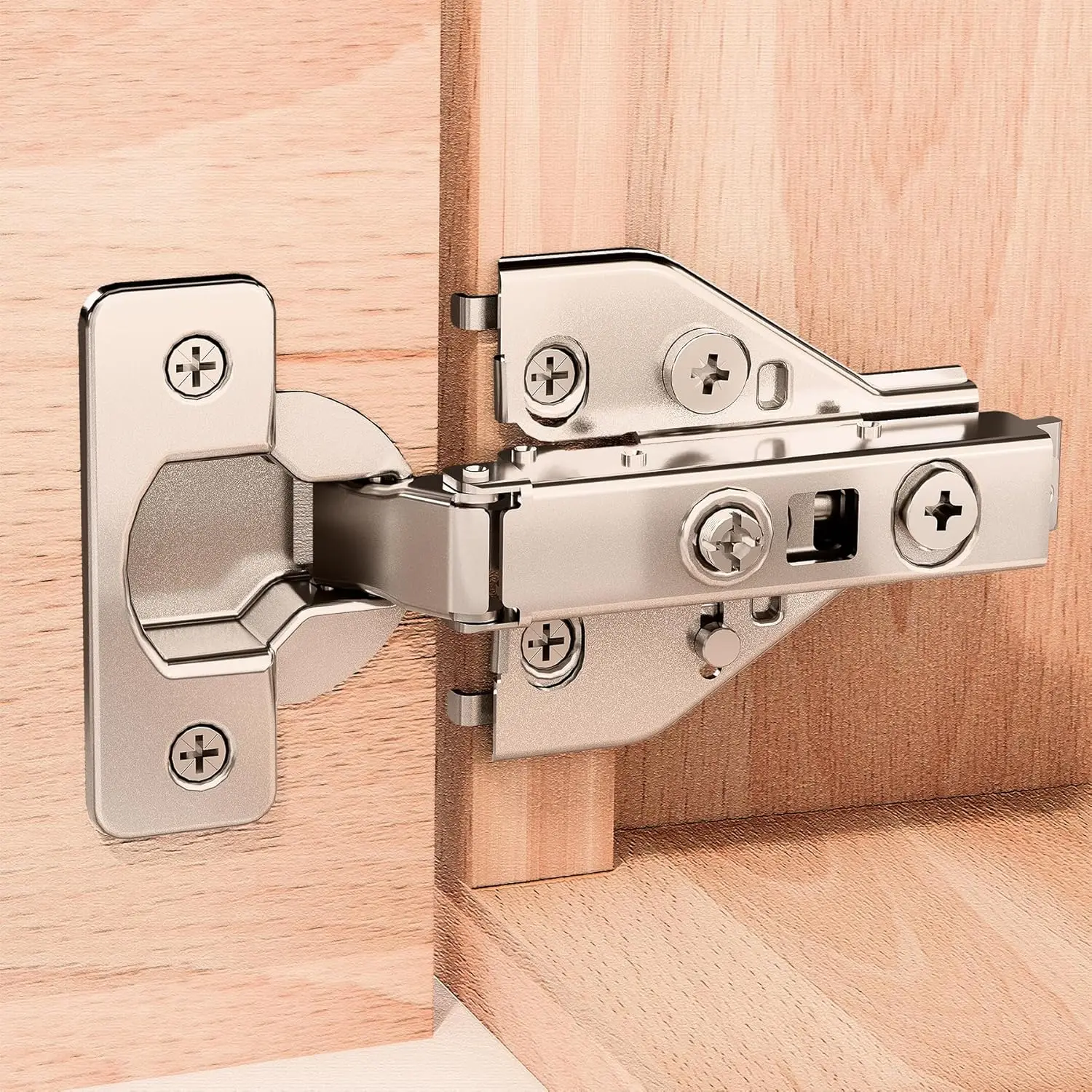 2 Pack Professional Grade Full Overlay Soft Close Cabinet Hinges,  Adjustment Cabinet Door Hinges, Concealed Kitchen Cabinet Hinges for  Frame Cabinets, Clip- Self Closing Hinge
